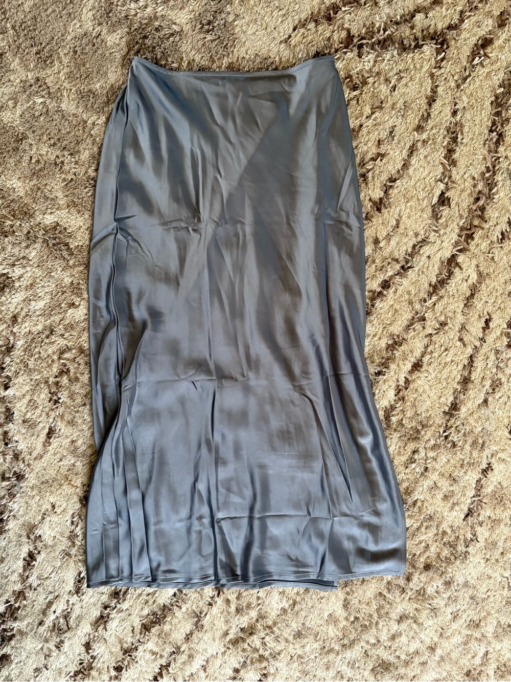 Old Navy Satin Maxi Slip Skirt in Steel Gray